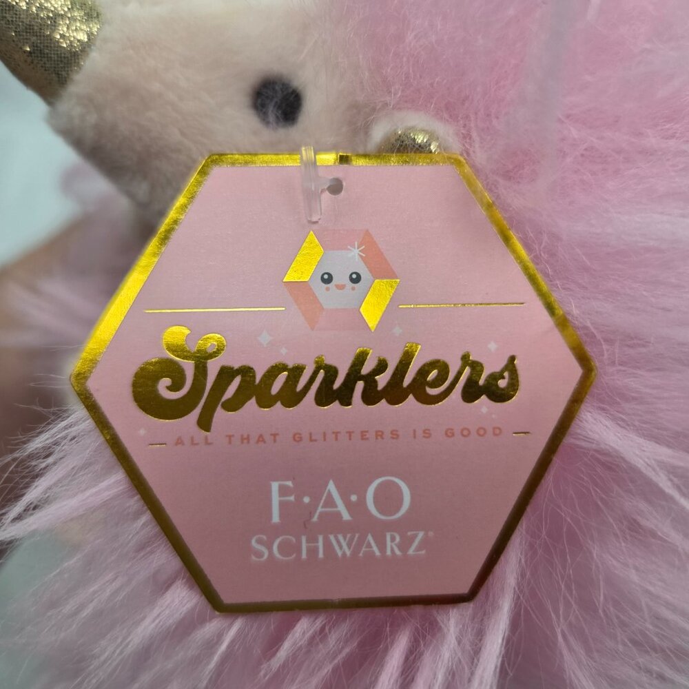 FAO Schwarz Sparklers Plush Pink Furry Hedgehog Stuffed Animal NWT 6" - Picture 6 of 6